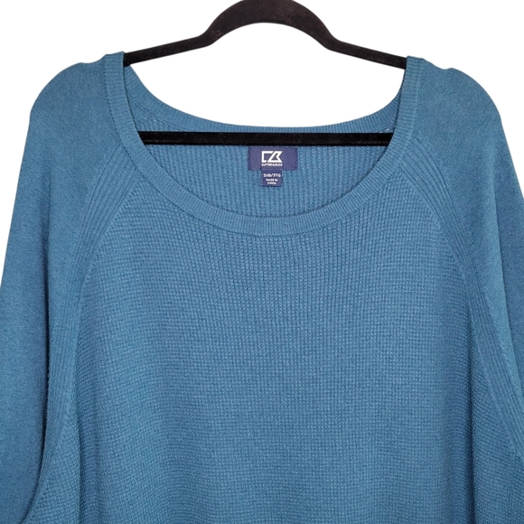 Cutter & Buck Men's Lakemont Mixed Stitch Crew Long Sleeve Sweater Size 3XB Blue - Picture 3 of 10